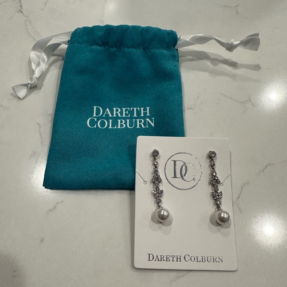 Dareth Colburn Pearl Floral Dangle Earrings